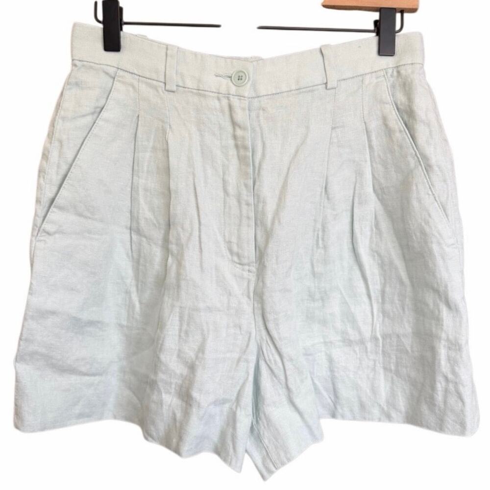 Banana Republic 100% Linen Shorts European Flax Women’s Size 4 Green HighWaisted